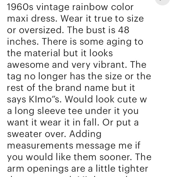 1960s Rainbow Colored Maxi Dress - Picture 6 of 6